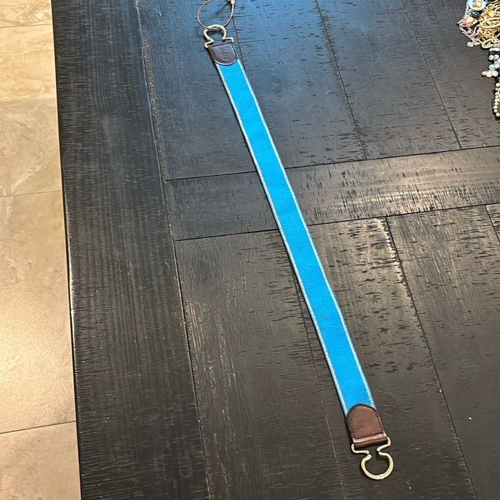 New Abercrombie & Fitch A&F Vintage Stretch Genuine Leather Blue Belt Old Stock​ - Picture 2 of 10